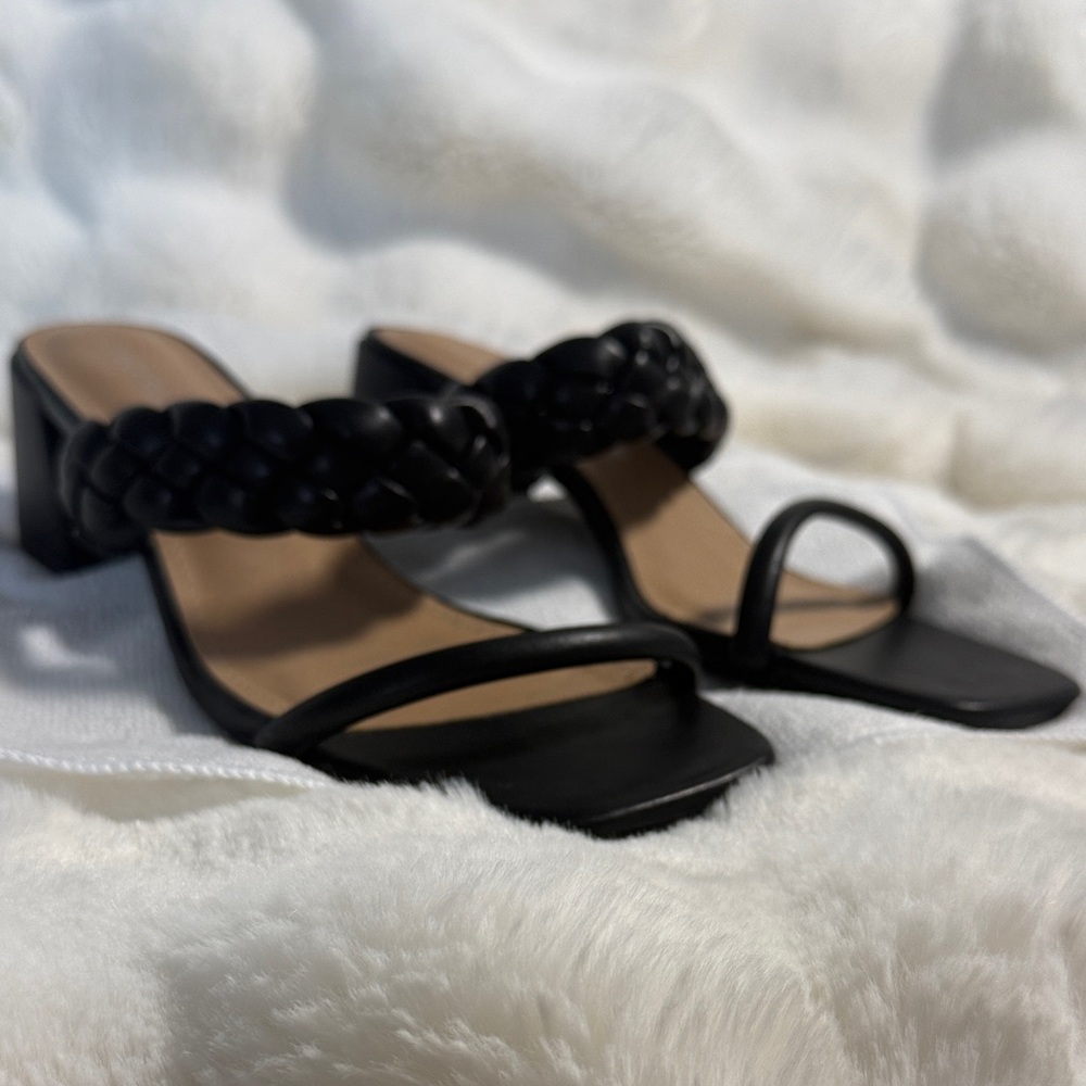 Sincerely Jules Black Braided Heels